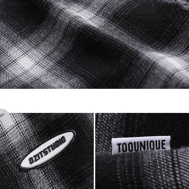 

Autumn Men's Plaid Pants Fashion Street Trend Black and White Plaid Drawstring Drawstring Casual Sweatpants Plaid Pants Men