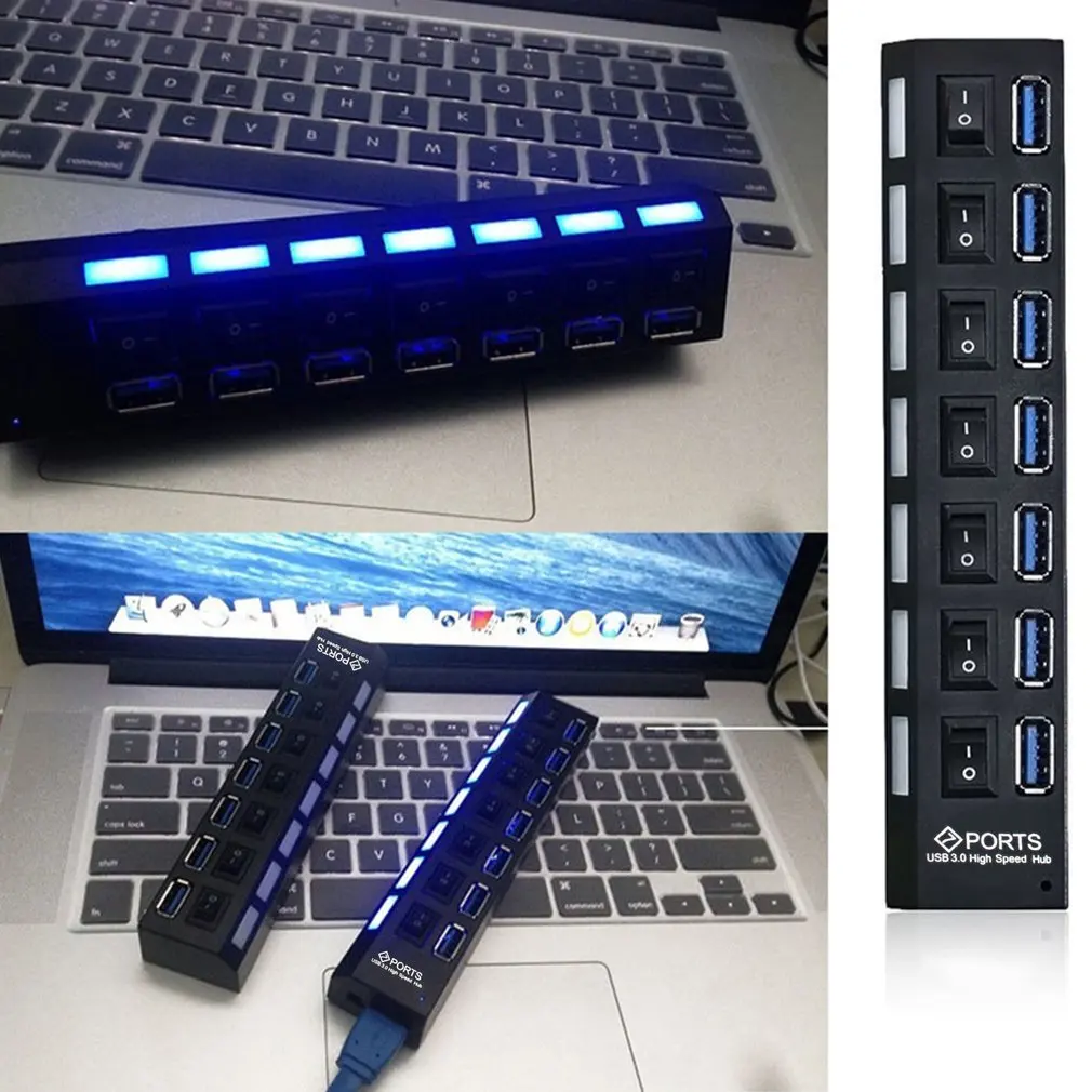 2021 Новый usb-хаб 3 0 4/7 Порты Micro USB концентратор разветвитель с Мощность адаптер хаб