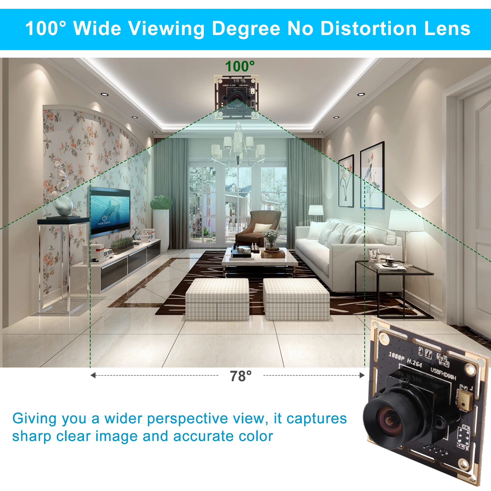 Модуль камеры 1080P Full HD SONY IMX322 с низким освещением 0.01Lux CMOS H.264 без искажений