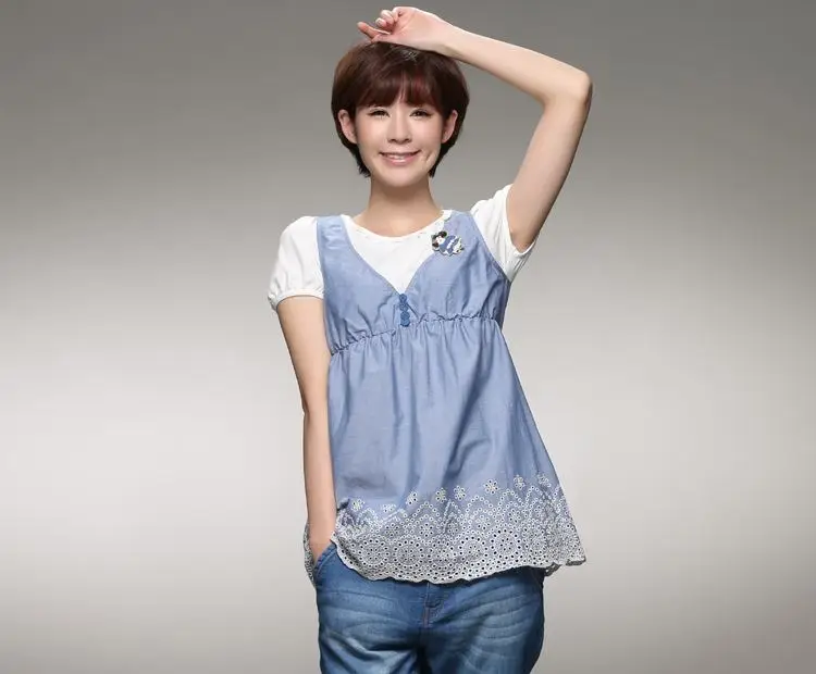 

2020 Women Short Sleeve Mint Shirt Top Garment