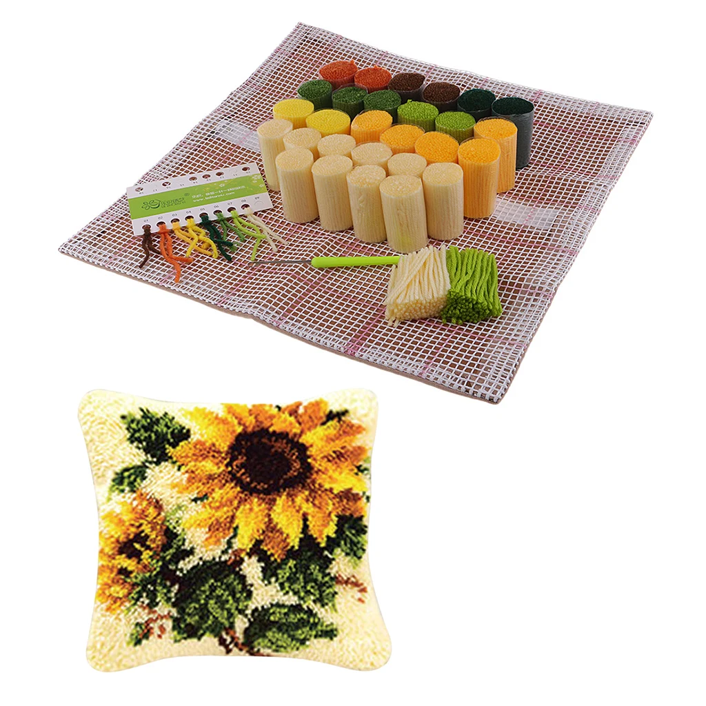 Animal / Flower Latch Hook Rug Kits Pillow Case Making Package for Kids Beginners | Дом и сад