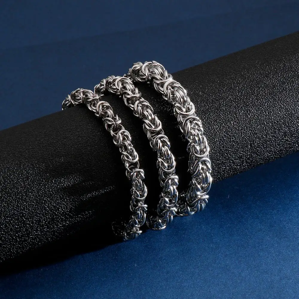 6/7/8 мм Широкий Классический Нержавеющая сталь витая Цепочка нитка Браслеты &