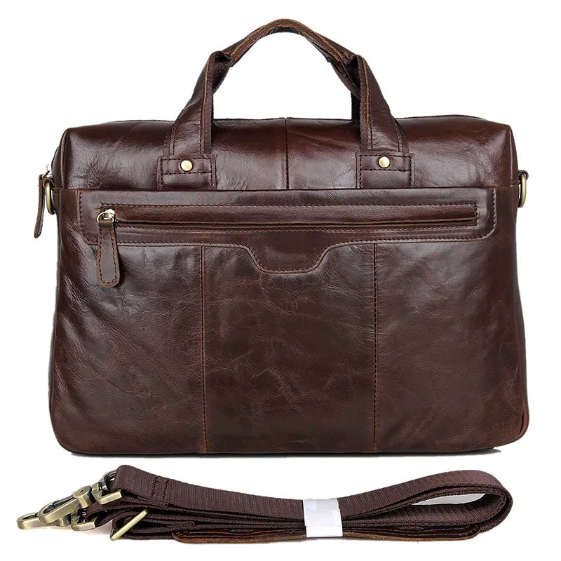 Large Capacity Men Briefcase Men's Genuine Leather Laptop Bag Business Man Tote For Document Office Portable Laptop Shoulder Bag