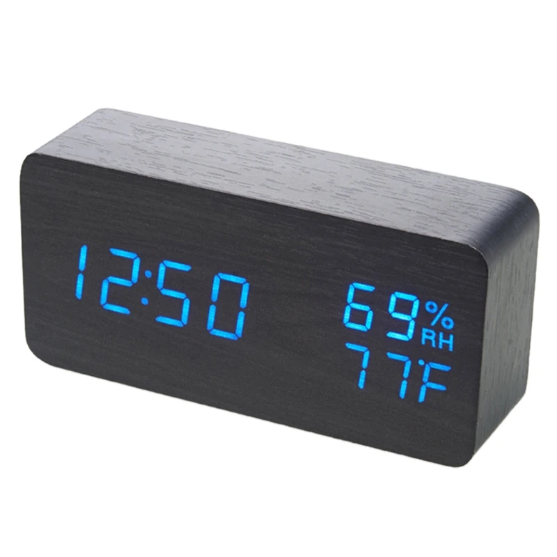 

Digital Alarm Clock Student LCD Display Desk Wood Electronic Alarm Clock for Birthday Travel Anniversary Graduation