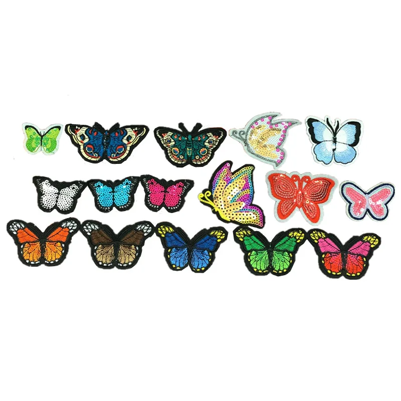 5 шт. тканевые наклейки-бабочки с вышивкой |