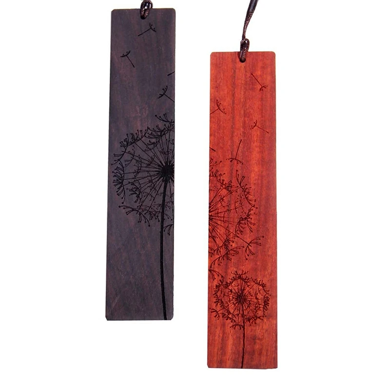 

Handmade Natural Wooden Bookmark Gift Box Set,Dandelion Pattern,a Unique Gift for Teachers, Students, Women, Dads, Men