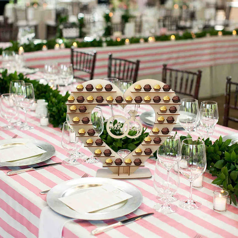 Деревянная подставка для шоколада романтическая торта конфеты в деревенском