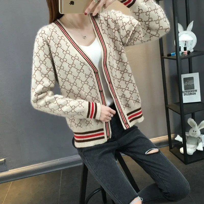 

Sweater Cardigan Women's Autumn 2021 New Jersey Early Spring Coat Loose Korean Versatile Lazy Style Students