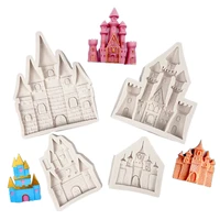 castle silicone mold food grade chocolate cake decoration mold diy clay resin mold cute silicone castle mold cake tool