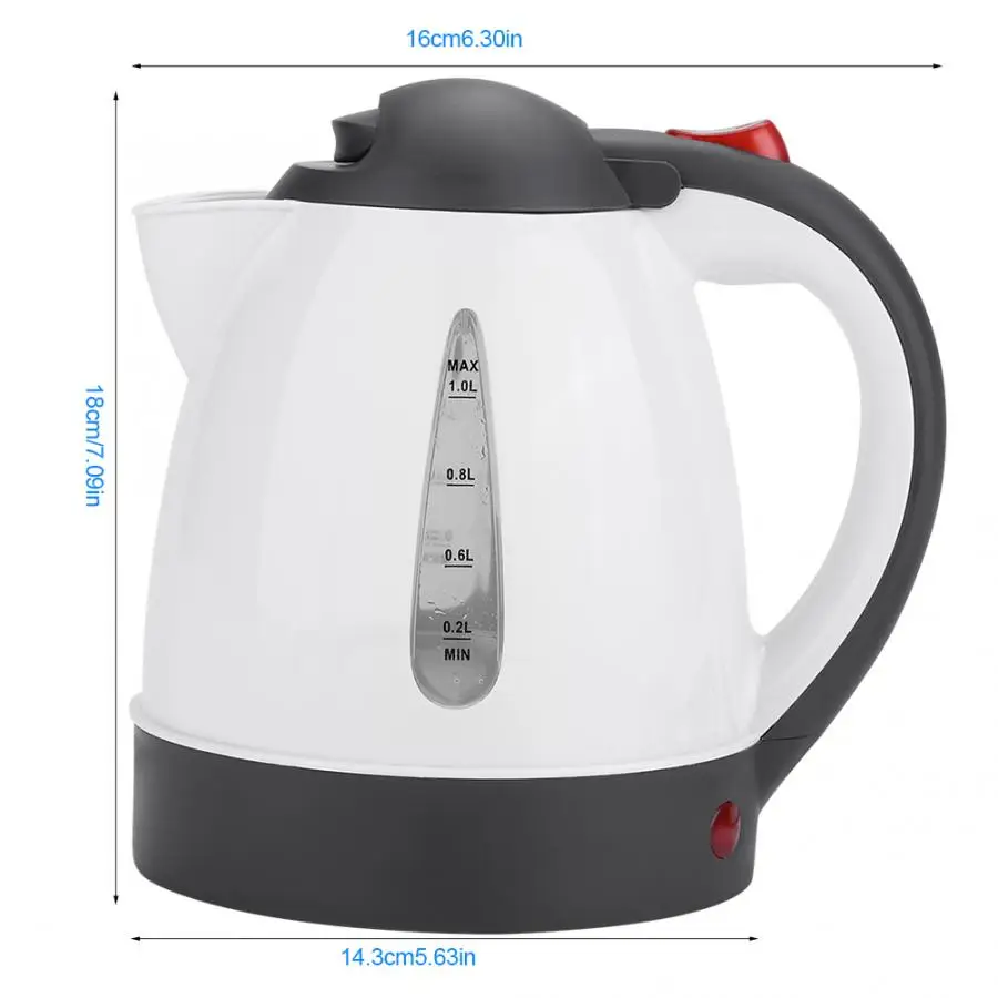

Water Kettle 1000ml 24V 250W Travel Car Truck Kettle Water Heater Bottle Tea Coffee Making Auto cut off power Electric Kettle