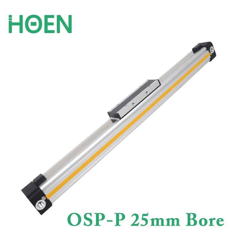 

OSP-P Series OSP-P25mm Bore Pneumatic Rodless Cylinder OSP-P25-100 OSP-P25-200 OSP-P25-300 Cylinder Long Travel With Guide Rail
