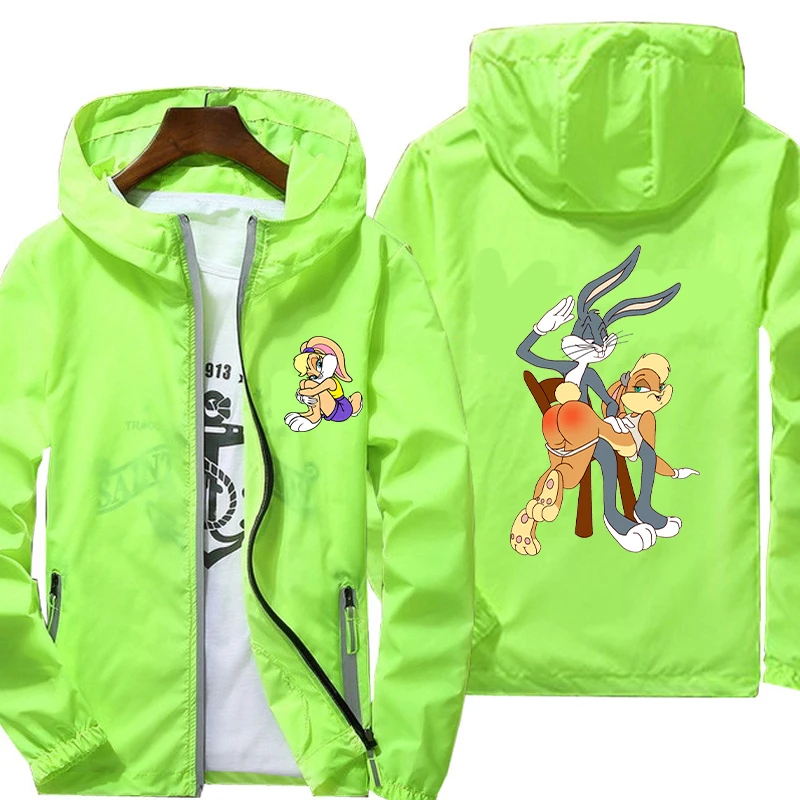 

Sun Protection Clothing Camping Rain Jacket Men Women Fishing Quick Dry Skin Windbreaker Bugs Bunny and Lola Bunny