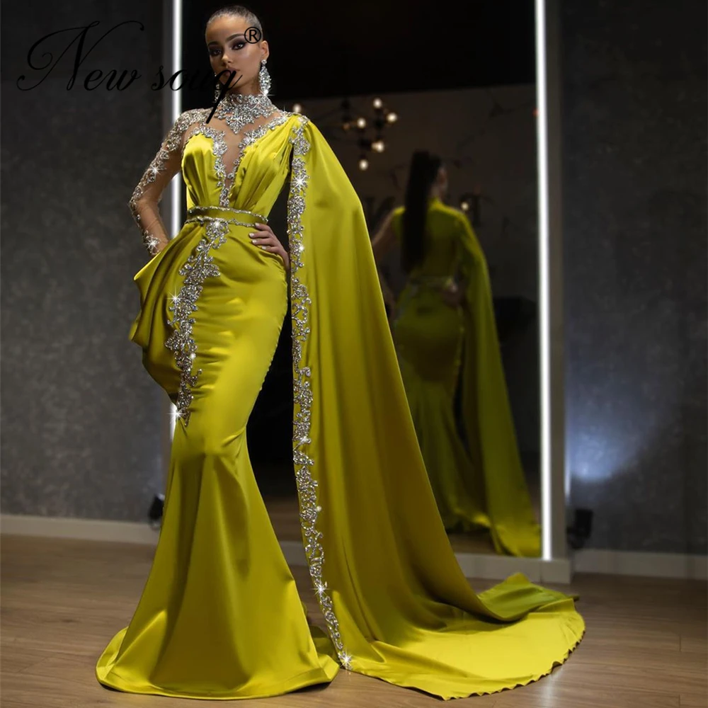 

Abendkleider Illusion Beaded Prom Dress Sequins Arabic Evening Dresses 2020 Custom Made Robe De Soiree Longue Party Gown Kaftans