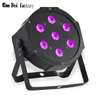 DJ вечерние DMX светильник 7X12W светодиодный плоский Par Светильник с Лира RGBW Wash диско Эффект на Рождество свадебной сцены