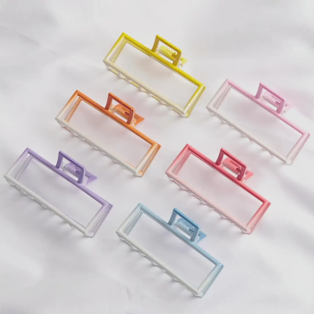 

2022 New Women Elegant Color gradient Hollow Geometric Metal Hair Claw Hair Clips Headband Hairpin Fashion Hair Accessories