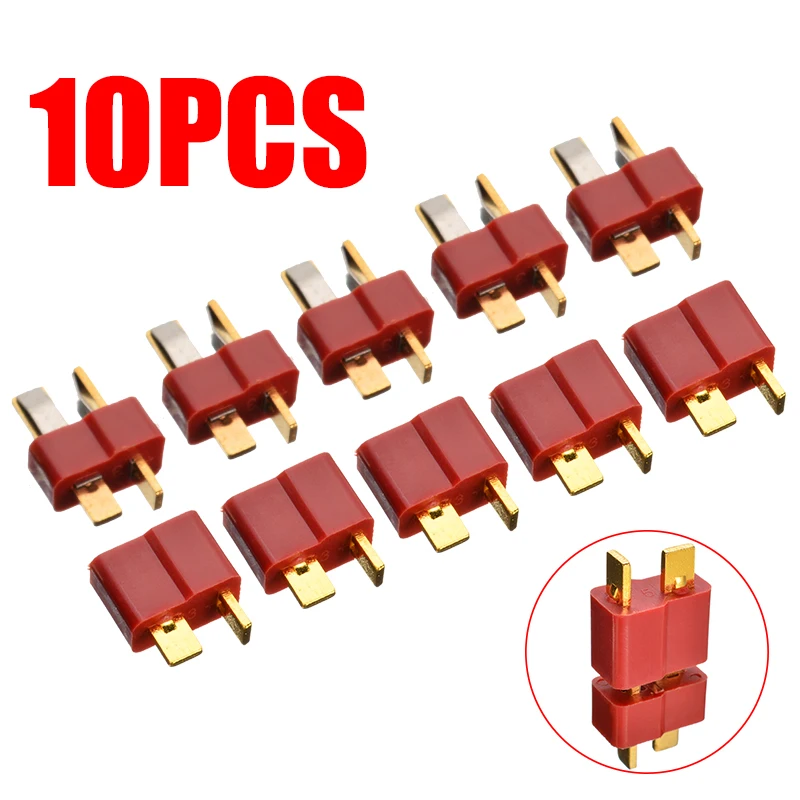 5Pairs T-Plug Gold Contact for Deans T Plug High Current For RC LiPo Battery Helicopter Male Female Connectors Assortment | Игрушки и