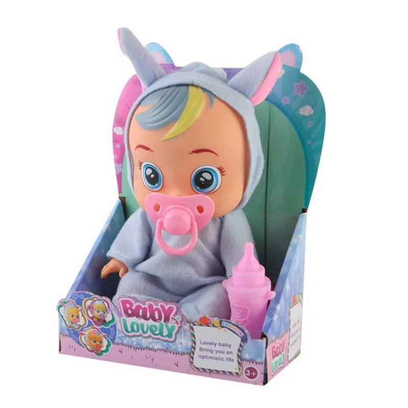 

New 3D Silicone Unicorn Doll Simulation Doll Reborn Cry Baby High Quality Magic Tears Doll Play House Toys for Kids Gift