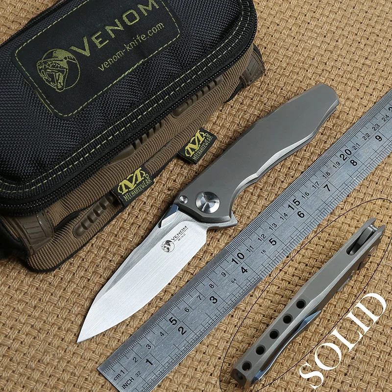 Складной нож VENOM 4 Wing Kevin John S35VN твердая титановая ручка флиппер керамические