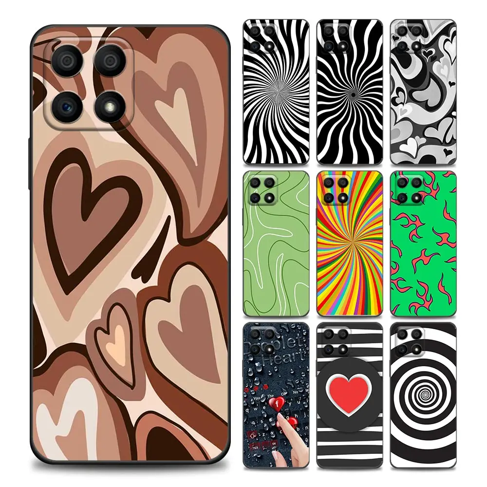 

Psychedelic Pattern Snail Phone Case for Honor 8X 8S 9S 9C 9A 9X Case Play 50 10 20 20e 30i Pro Lite Youth Soft Silicone