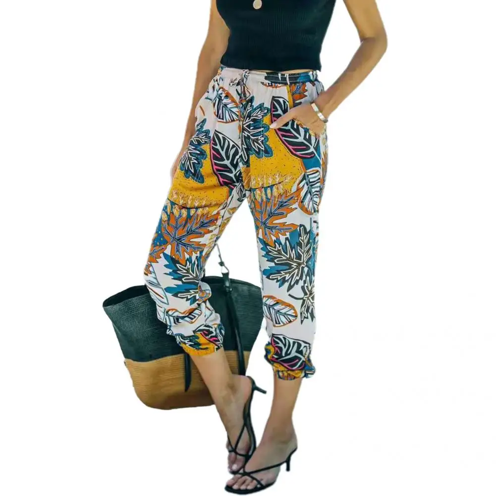 

Skin-friendly Fashionable Elastic Waist Office Pants Trendy Women Pants Energetic for Beauty