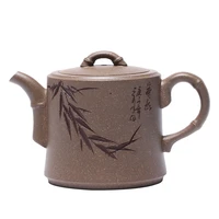 new arrivalyixingoriginal ore section mudhandmade bamboo potzisha teapot200 mldrinkwarekettlesuit for green teadark