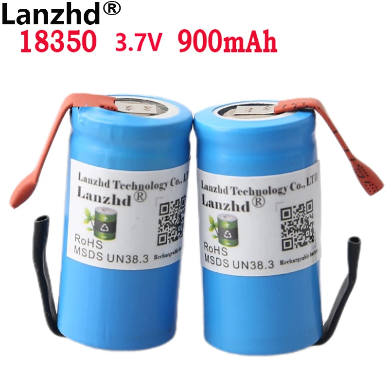 

1-10pcs 18350 battery DIY lithium Li ion 900mAh 10C rechargeable batteries 3.7V power cylindrical lamps For Electric tools