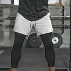 2020 новые спортивные брюки мужские эластичные дышащие двухкомпонентные Беговые тренировочные тренажерные залы быстросохнущие брюки длиной до щиколотки M-XXXL