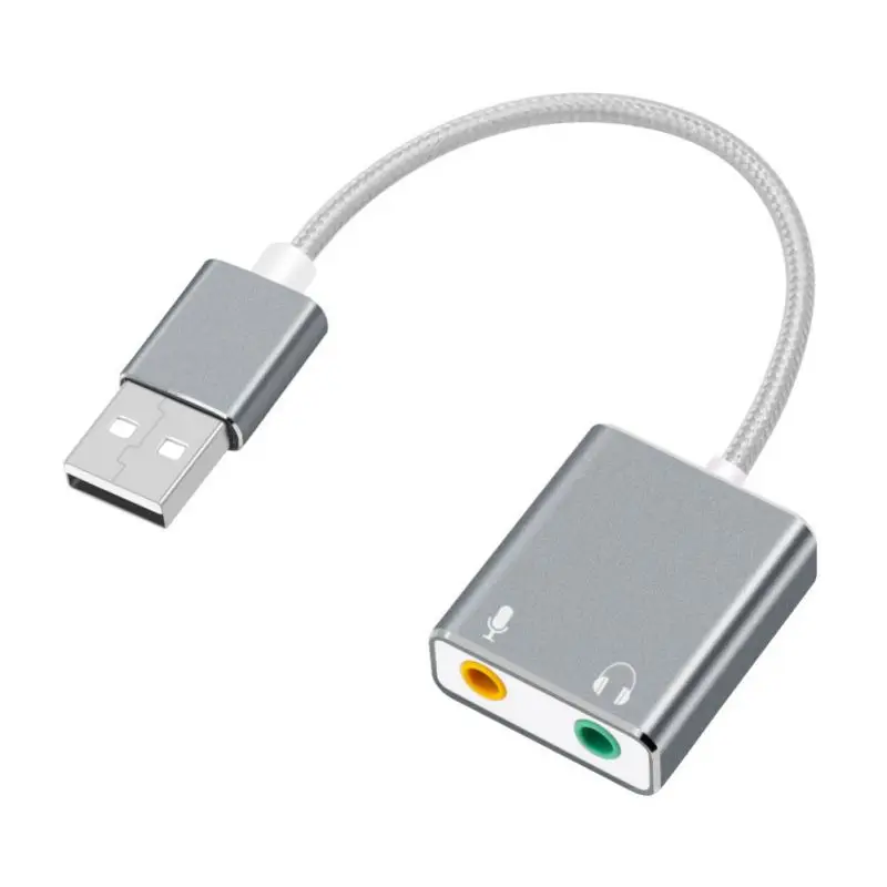 Внешняя звуковая карта USB 7 1 адаптер для стереозвука аудиоадаптер 3 5 мм разъем
