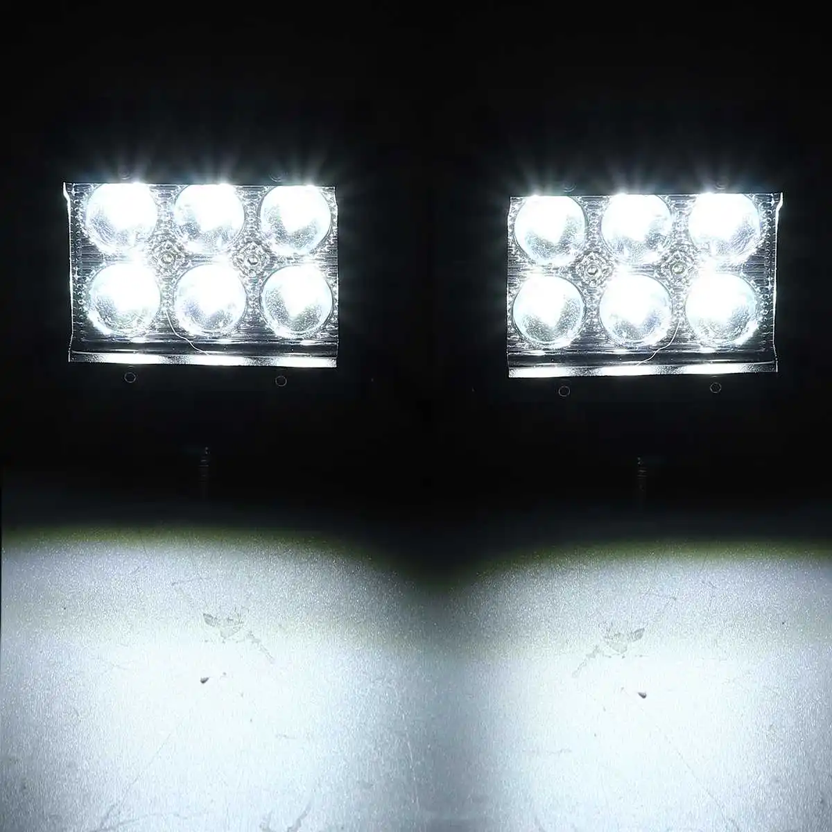 

4pcs LED Combo Beam Work Light Bar Set License Plate Frame Holder Light Spotlight Headlight Fog Lamp for ATV Truck Boat Off-road