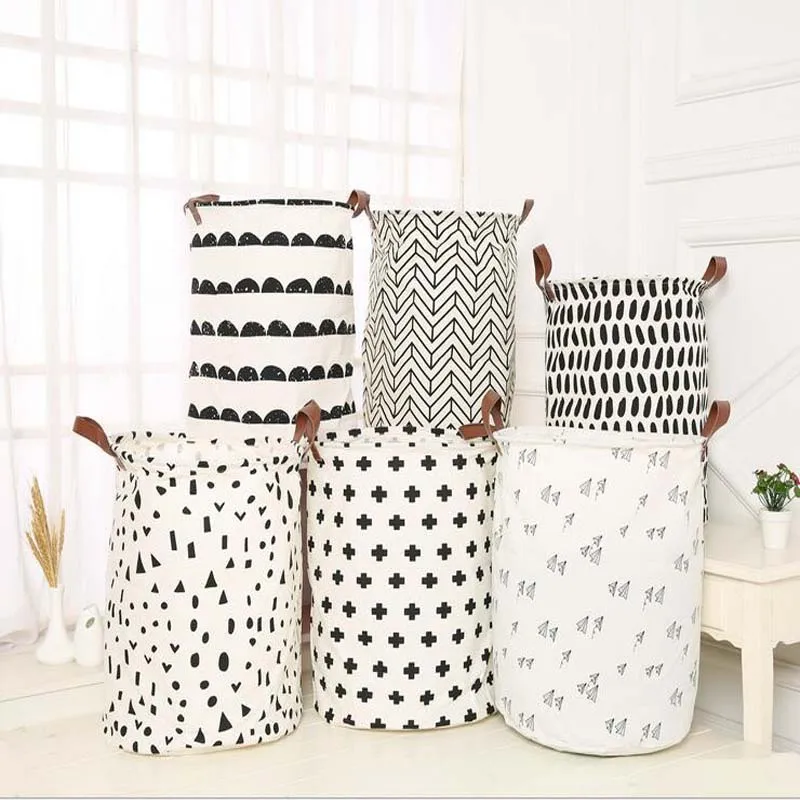 Большая складная корзина для хранения белья из хлопка и льна детские игрушки