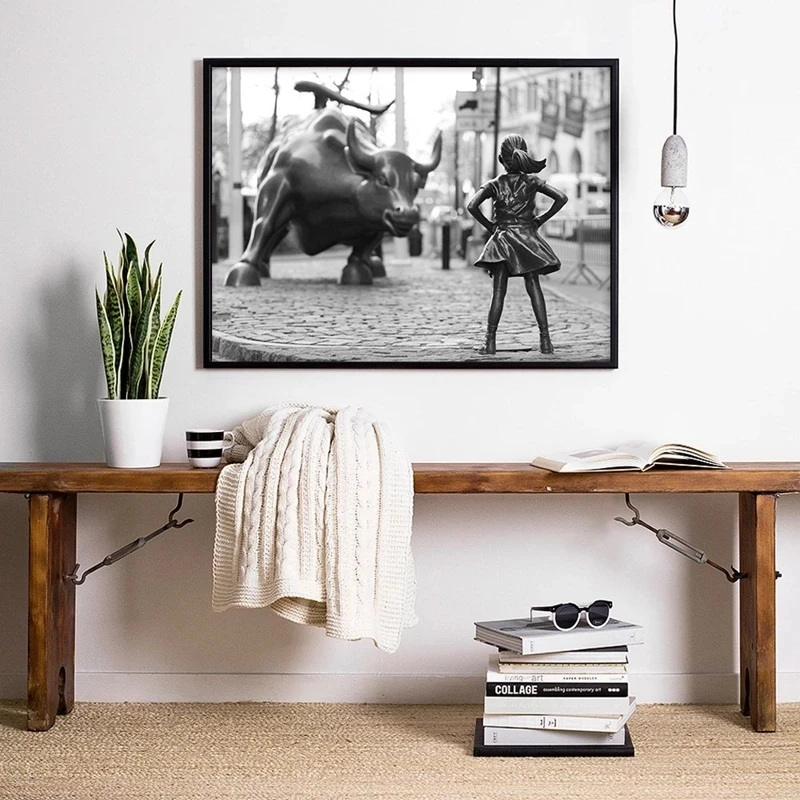 

HD Prints Pictures Home Wall Nordic Style Statue Cow Girl Poster Modular Painting On Canvas Fresh Artwork Living Room Decoration
