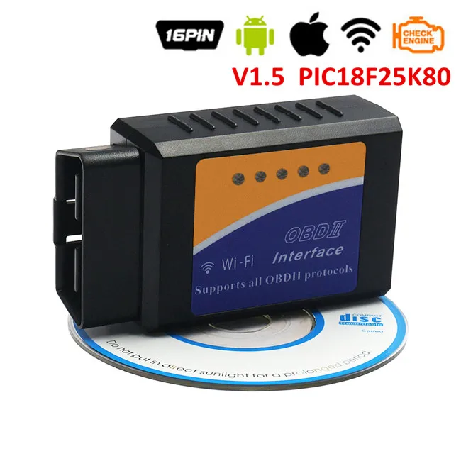 ELM327 WIFI Super Mini OBDII ELM327 WIFI V1.5 25K80 Chip Auto Code Reader elm 327 1.5 obd 2 WiFi 12V Car Scanner For IOS Android Windows - Цвет: ELM327 WIFI
