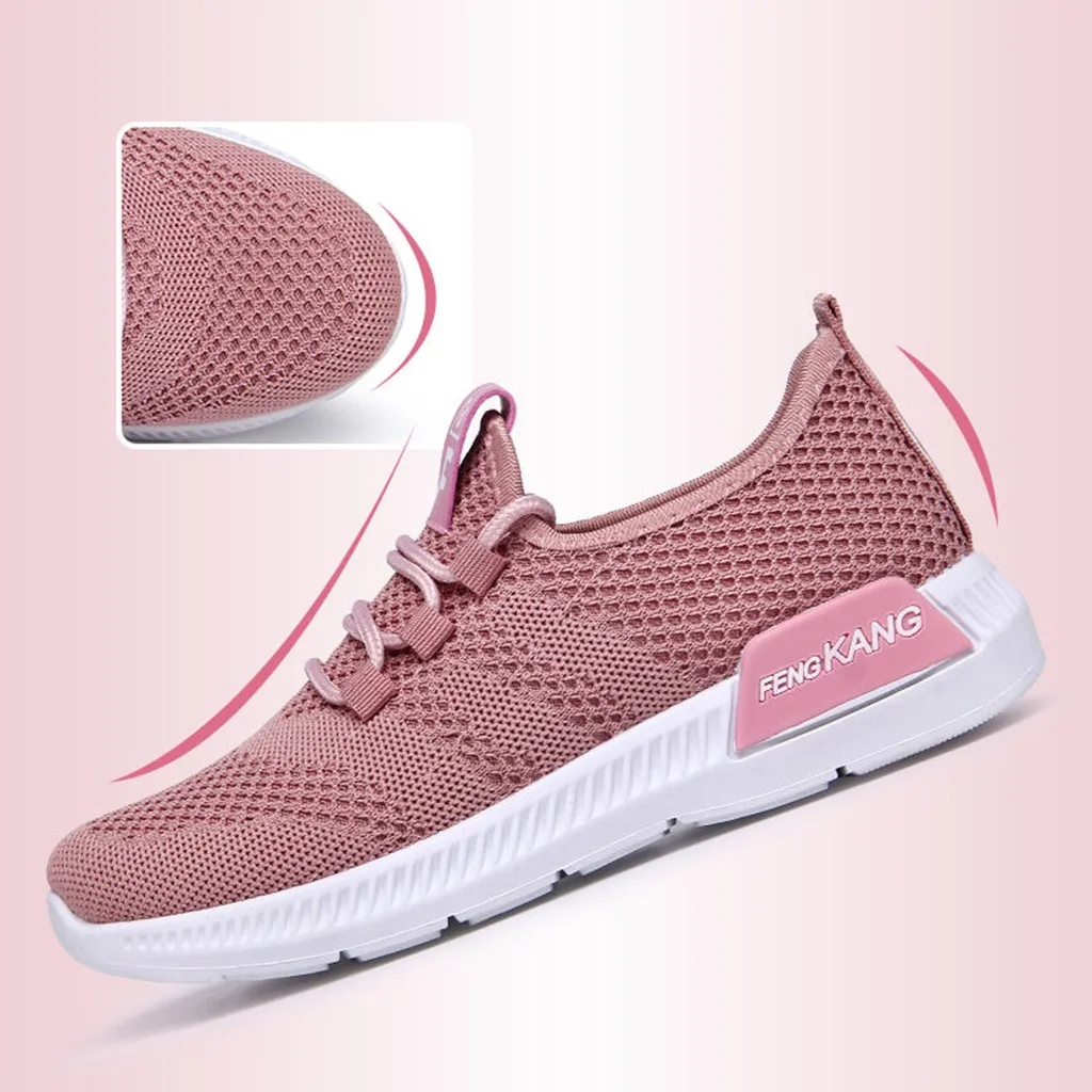 Женские кроссовки для бега SAGACE модные однотонные дышащие сетчатые на шнуровке