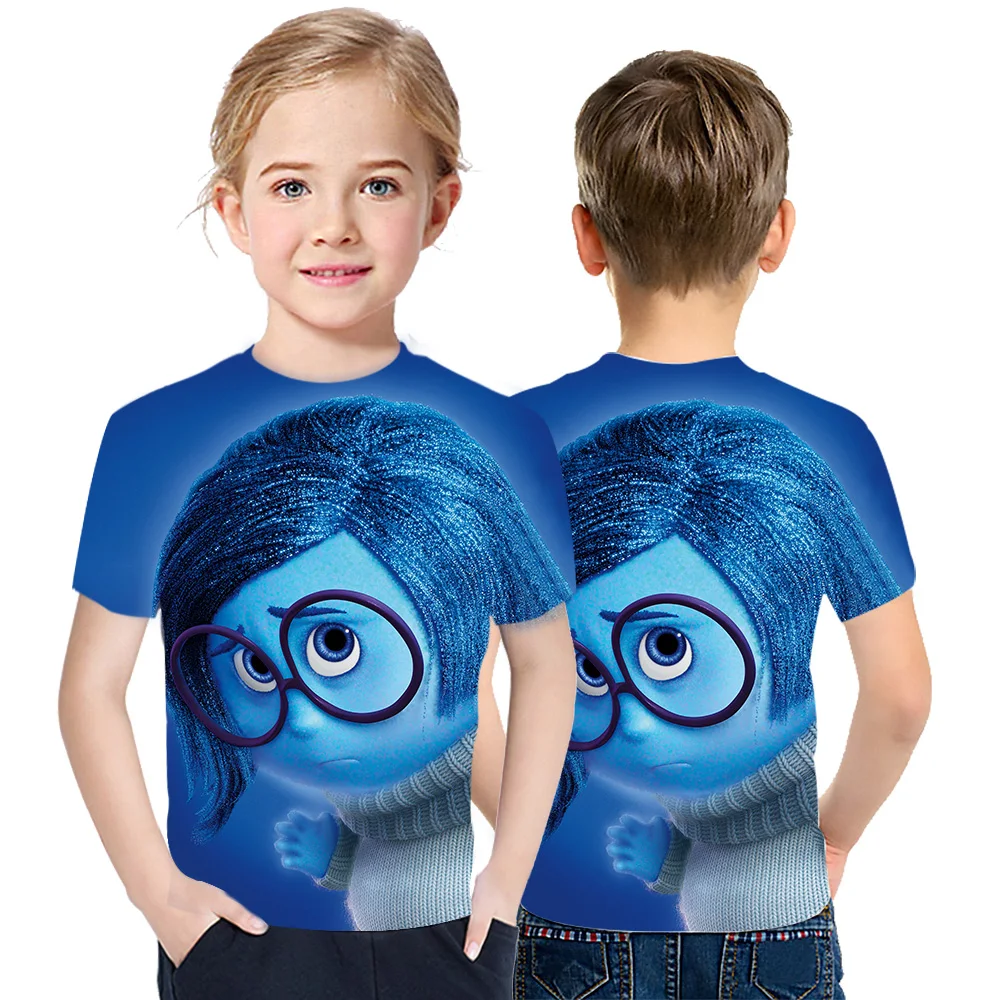 

Inside Out 2021 Boys And Girls New Casual Lazy Short Sleeve Fashion 3D Cotton Comfortable Printing T-Shirt Campus Style Versatil