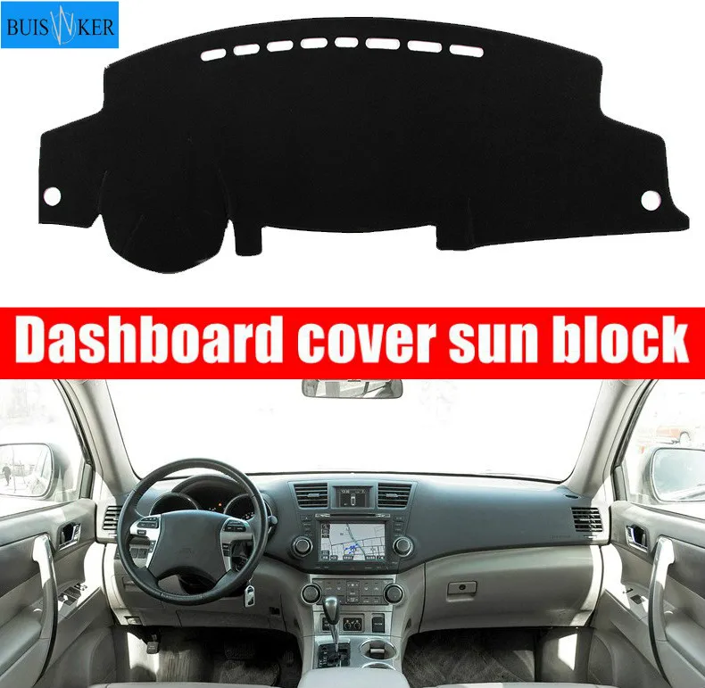 

Для Toyota Highlander 2008 2009-2013 крышка приборной панели автомобиля Dashmat Dash коврик солнцезащитный тент приборная панель аксессуары для ковров