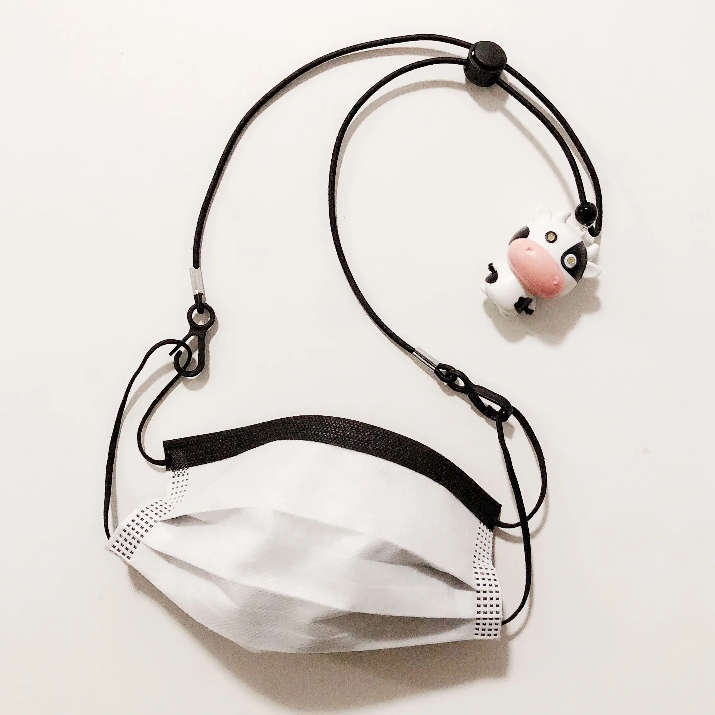 Новый креативный шнурок для очков в виде маски коровы из мультфильма черно-белый