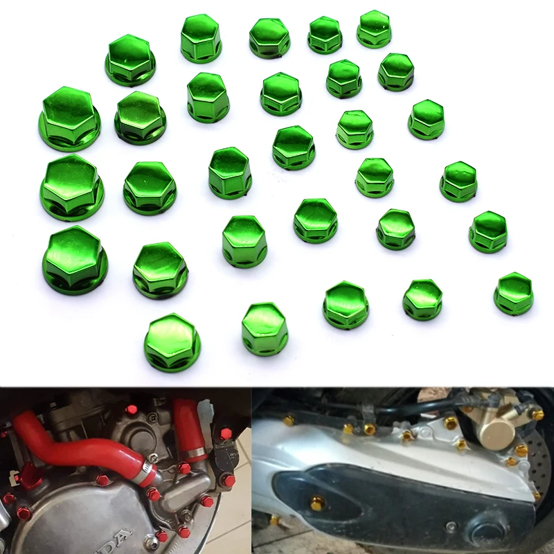 30 шт./компл. крышка гайки для мотоцикла гайка украшение болт хромированный