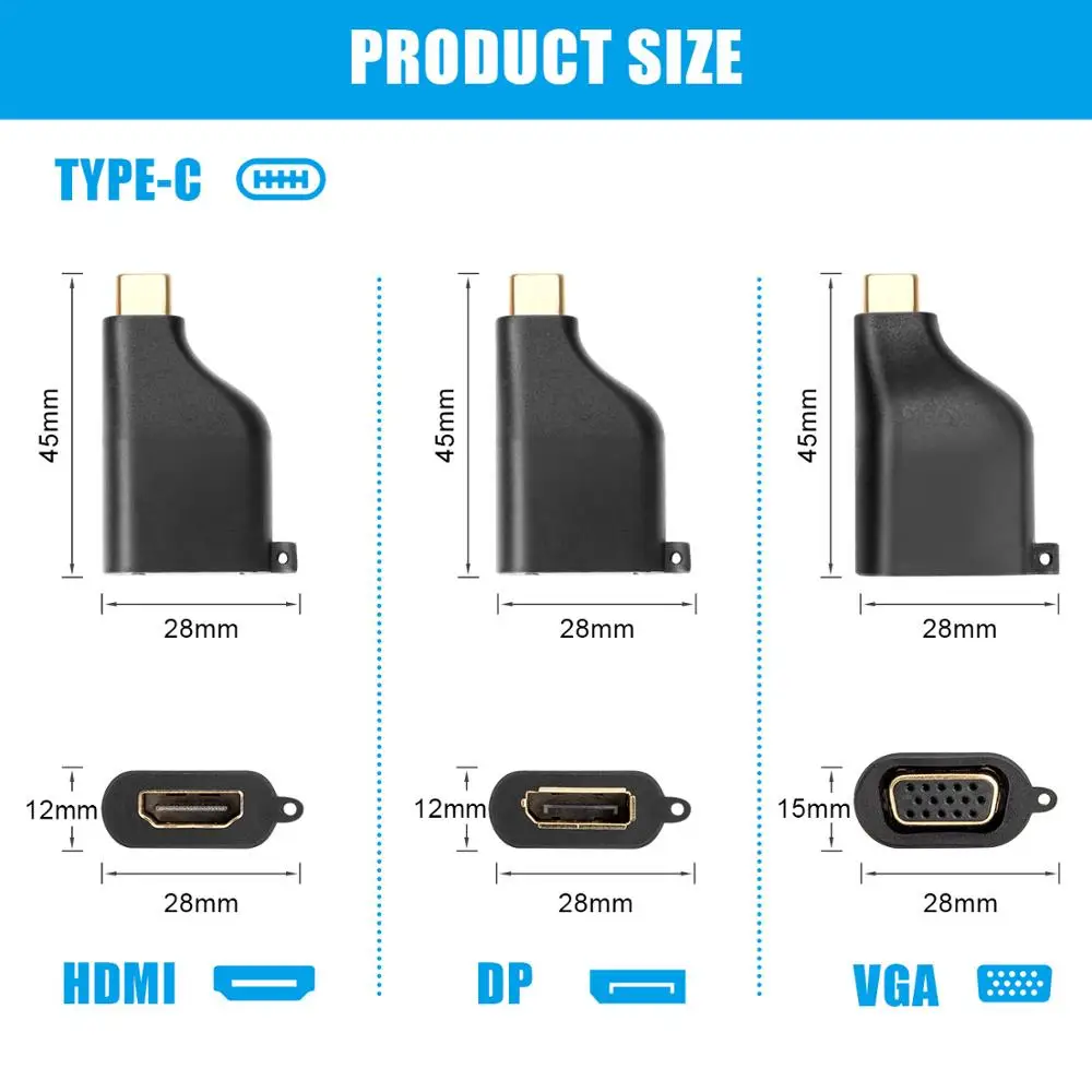 Кабель USB-C HDMI Mini DisplayPort DP 4K * 2K VGA 1080P Мини Размер конвертер адаптер для Macbook Pro 2018 Dell
