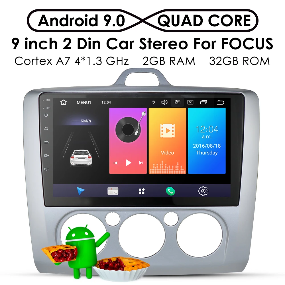 9 дюймов Android 9,0 автомобиль радио для ford focus EXI MT 2 3 Mk2 2004 2005 2006 2007 2008 2009-2011 2Din gps мультимедийный плеер