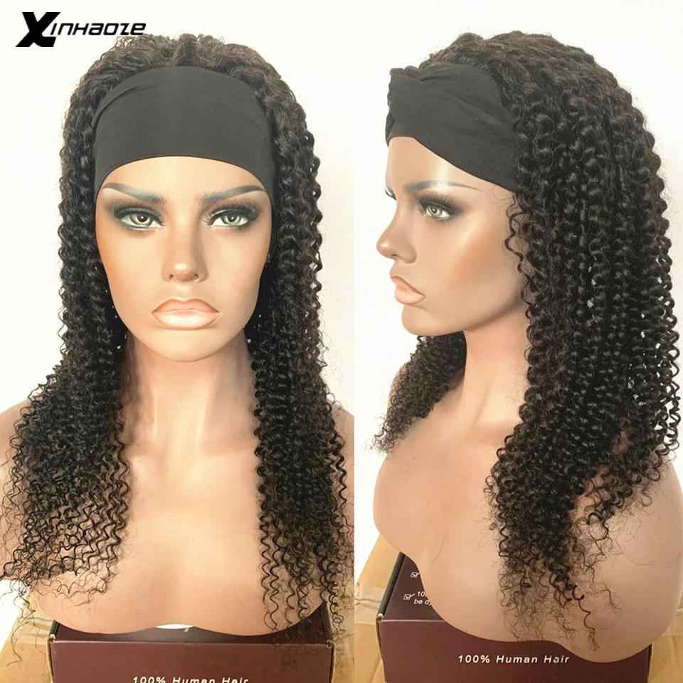 Кудрявая головная повязка искусственные безклеевые человеческие волосы для