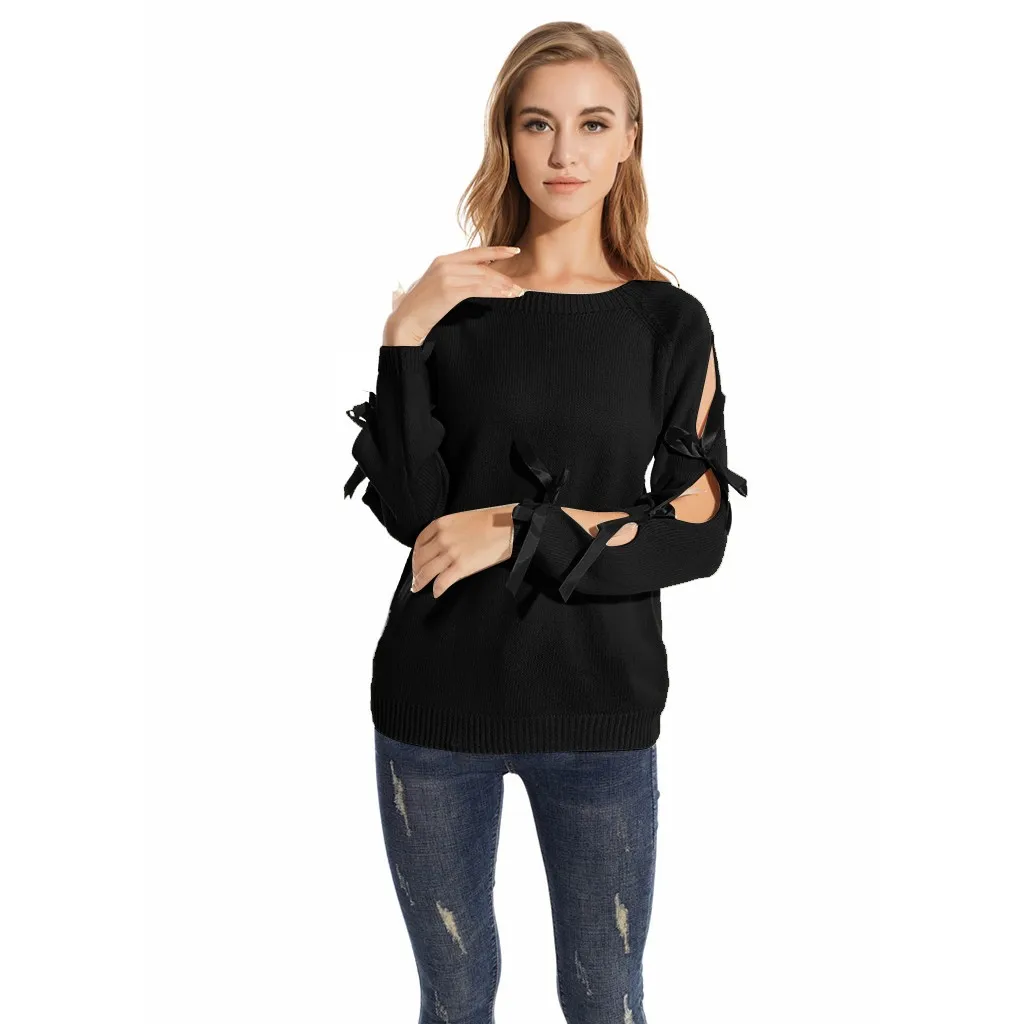 

Women Pullover Knit Sweater Autumn Winter Casual Solid Color Round Neck Ladies Sweater Top sueter mujer invierno 2019 Hot