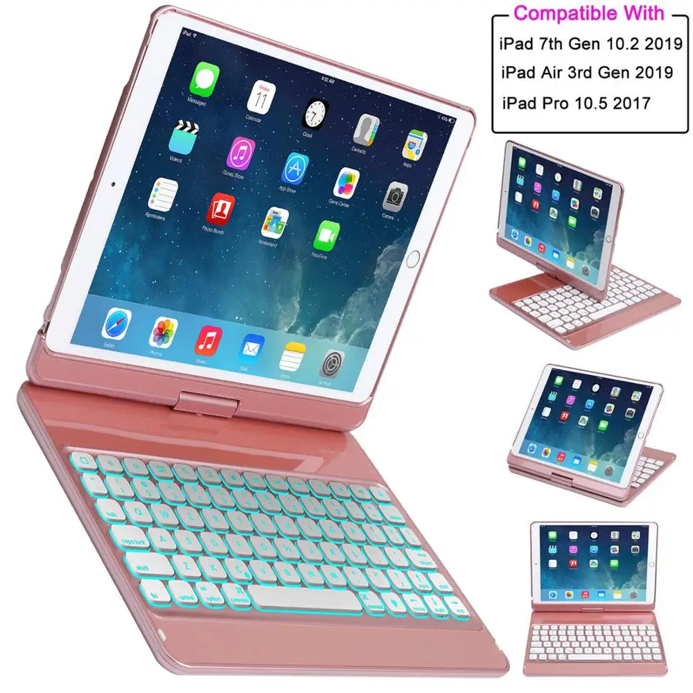 Чехол с клавиатурой для iPad 10 2 2019 Air 5 Pro 2017 7 го поколения чехол поворотом на 360