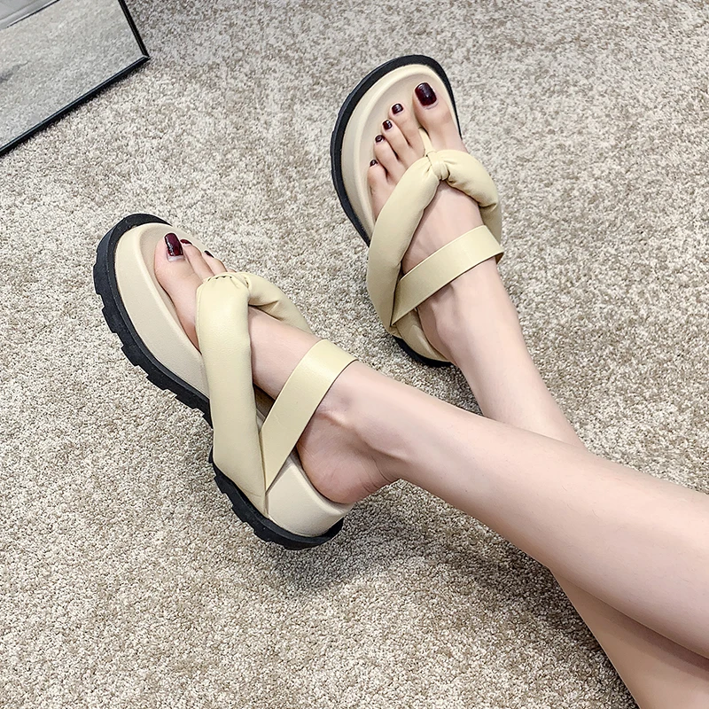 

2021New Platform Wedges Thong Flip Flops Sexy Thick Soled Rome Beach Sandals Slippers Slides Outdoor Slippers Shoes Women