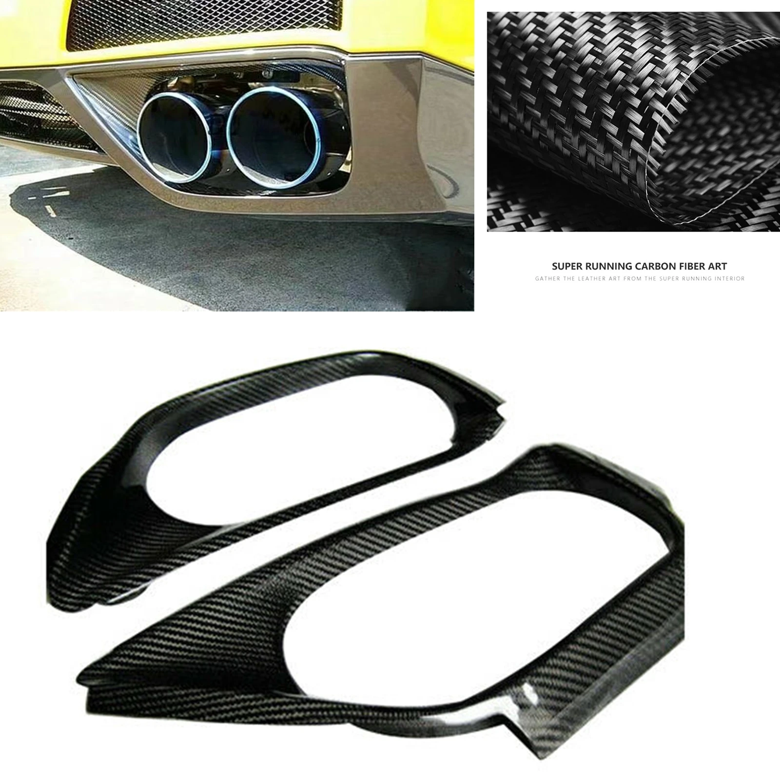 

Для Nissan GT-R R35 2008-2006 углеродное волокно задние выхлопные тепловые экраны отделка глушитель рамка Крышка