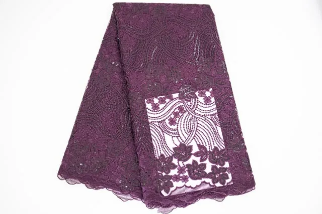 

2022 High Quality Embroidered Nigerian Net Lace Fabric France Cord Lace Fabric African Lace For Party Dress Popular Style