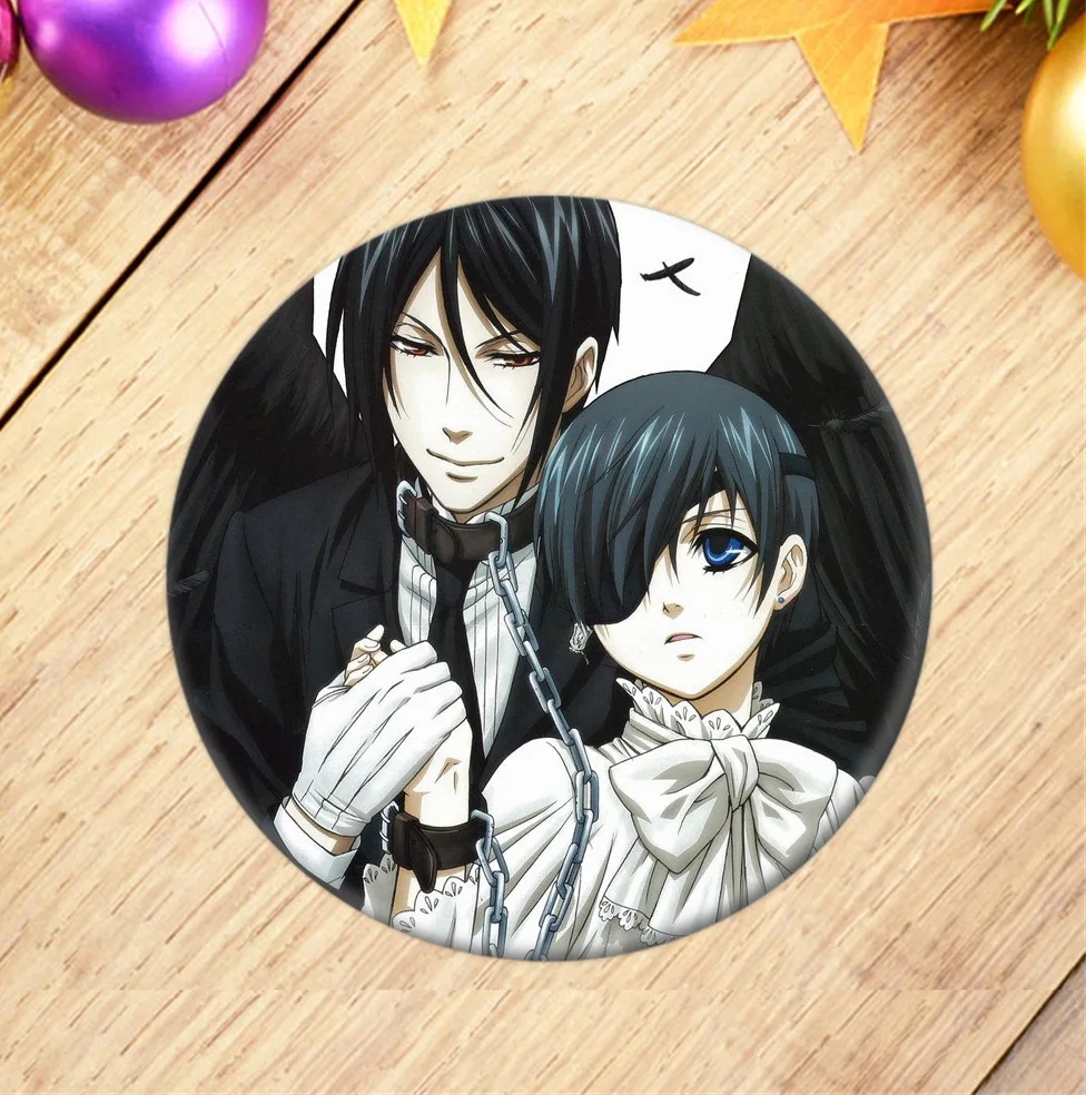 Аниме Черный дворецкий бейдж с дисплеем мультяшная фигурка металлическая