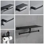 Настенный держатель для бумаги, черного цвета, одинарный, двойной, держатель для телефона, вешалка для рулона салфеток