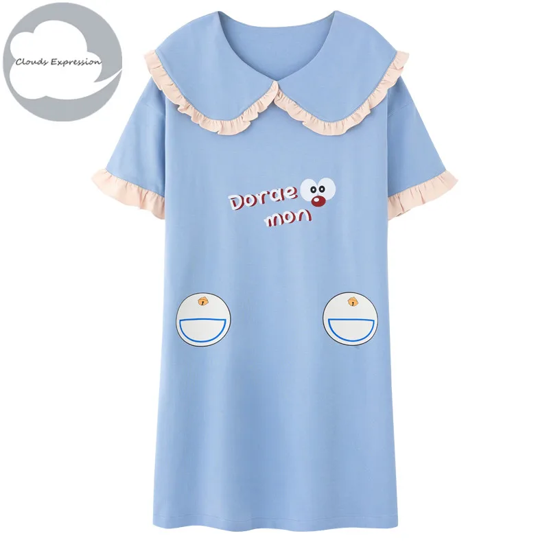 2020 Летняя трикотажная Хлопковая женская пижама с круглым вырезом и коротким