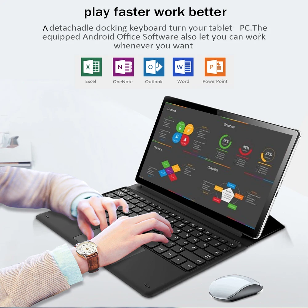 Free Shipping Upgrated 2 in 1 Tablet 11.6 Inch 128GB ROM Tablet With Keyboard GPS 4G Phone Call Tablet Android Miracast