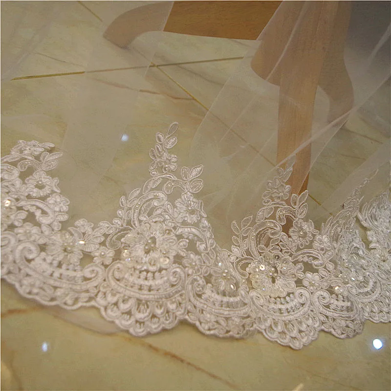 

10 yards Alencon Lace Trim With Pearl Beaded Sequined Wedding Lace Trim